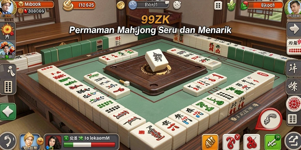 Screenshot gameplay 99ZK yang menampilkan suasana seru bermain Mahjong.