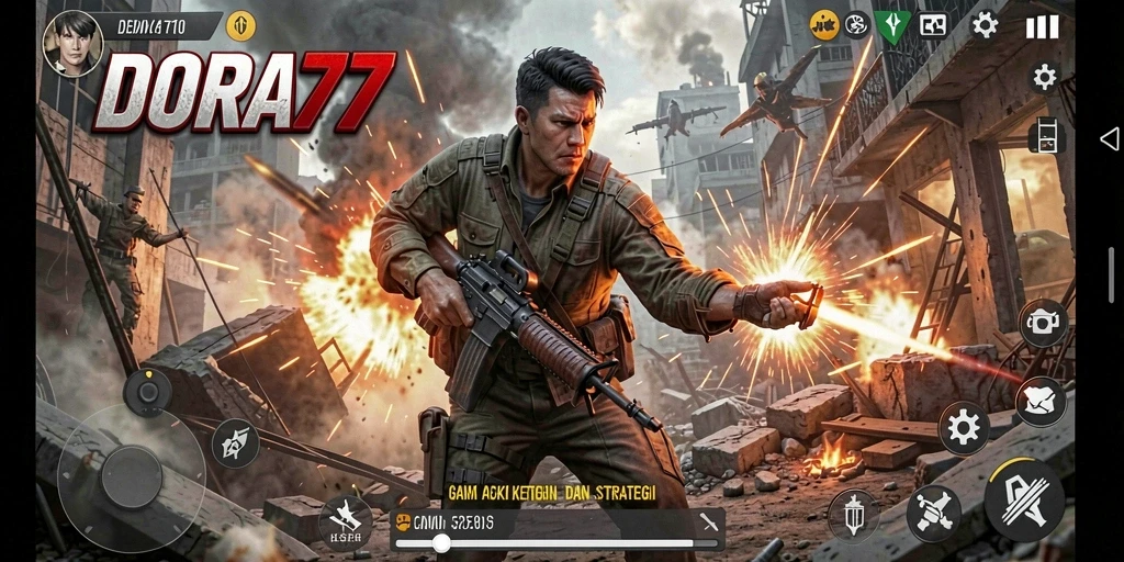 Tampilan gameplay DORA77 yang penuh aksi dan tantangan.