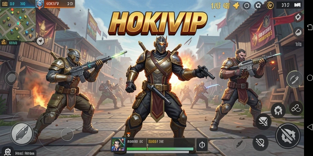 Gameplay seru HOKIVIP dengan pertarungan Battle Royale yang intens.