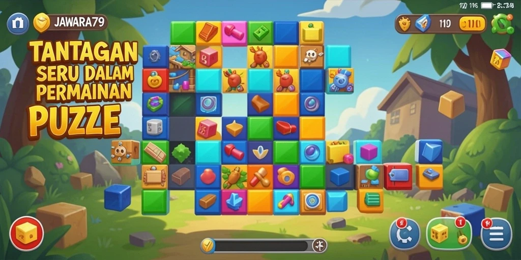 Screenshot gameplay JAWARA79 menampilkan tantangan Puzzle yang menarik.