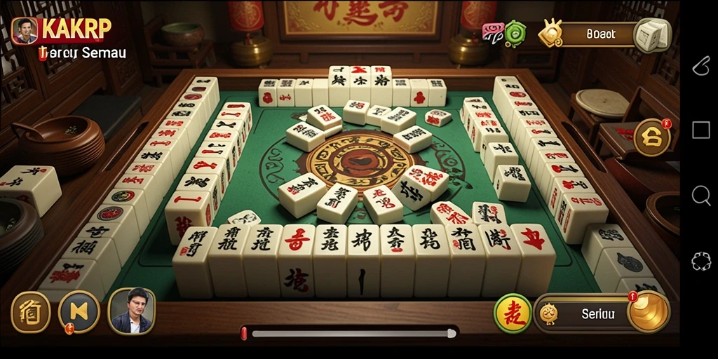 Screenshot KAKRP menampilkan aksi seru permainan Mahjong.