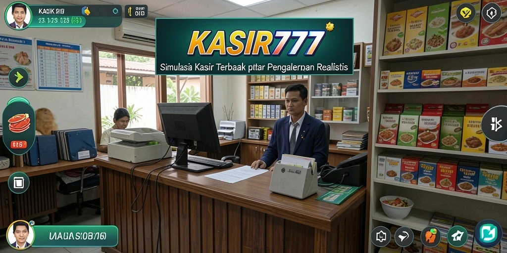 Tangkapan layar game KASIR777 menunjukkan pengalaman simulasi kasir yang menarik.