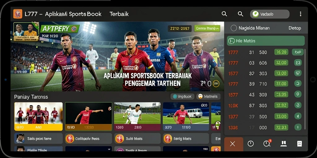 Tampilan gameplay dari aplikasi Sportsbook L777 yang menarik.