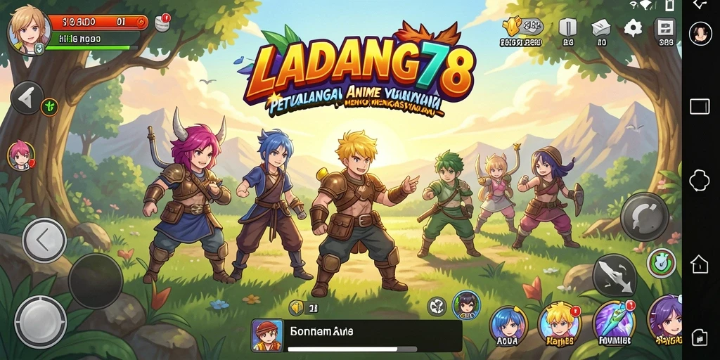Tampilan menarik dari gameplay LADANG78 di dunia anime.