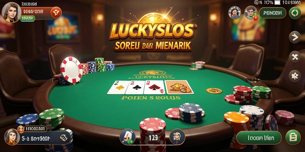 Tampilan LUCKYSLOTS dengan gameplay Poker yang seru.