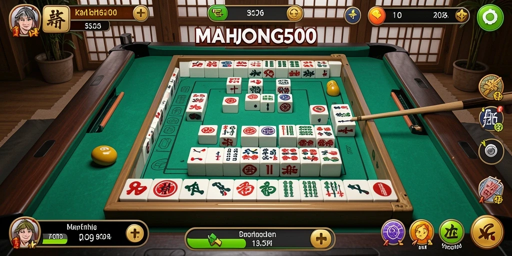 Tampilan gameplay seru dalam memancing di MAHJONG500.