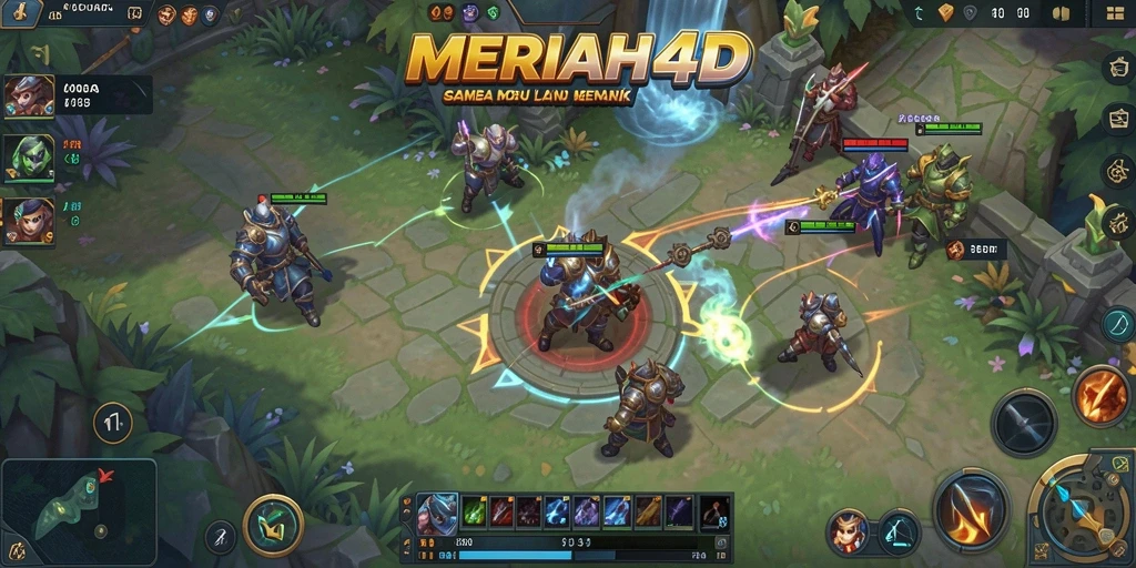 Tampilan gameplay MOBA yang action-packed dan strategis.