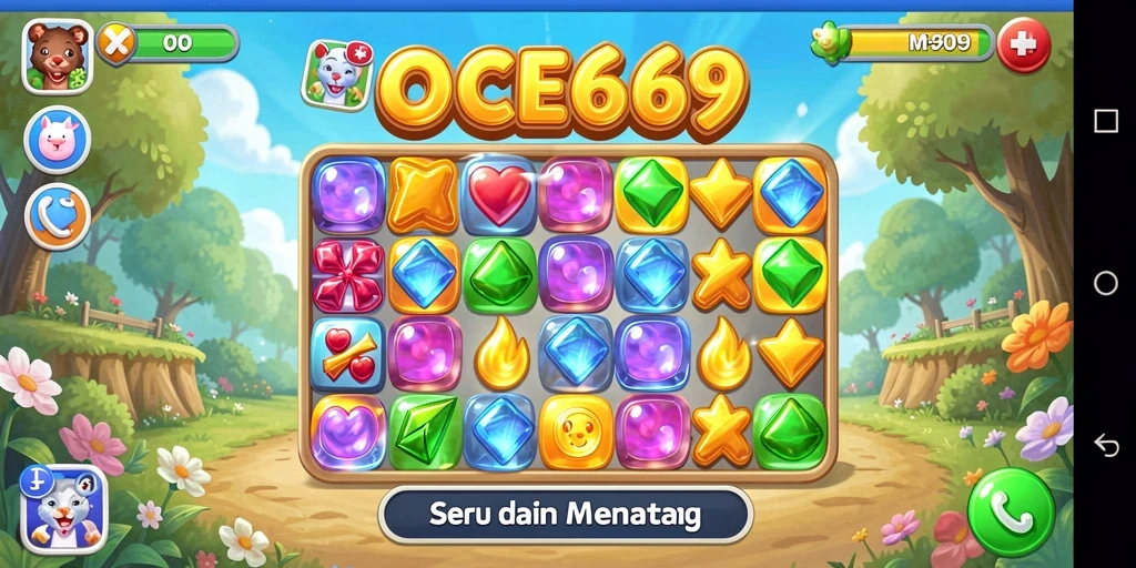 Tampilan gameplay OCE69 dengan elemen Match-3 yang menarik.