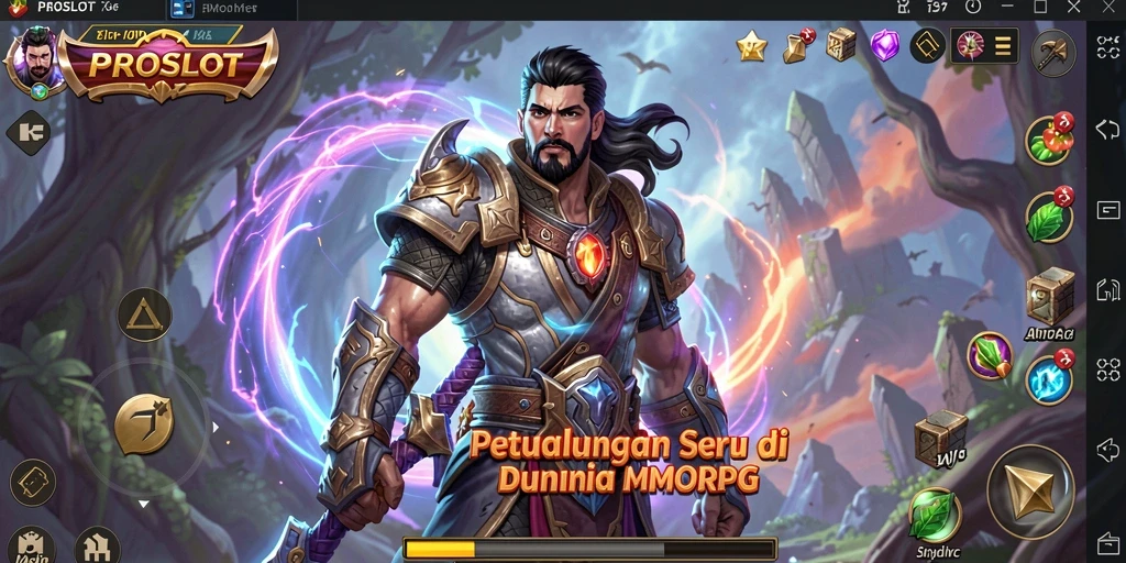 Tampilan gameplay utama PROSLOT yang penuh aksi dan petualangan.