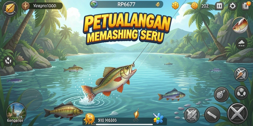 Tangkapan ikan yang besar dalam gameplay RP6677.