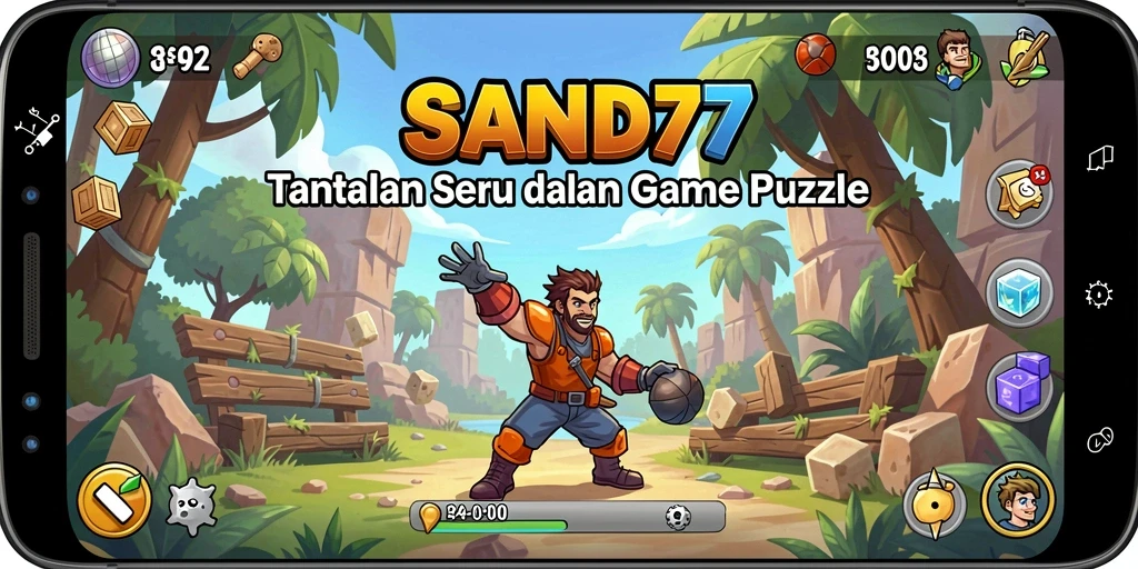 Gameplay menantang di SAND77 dengan berbagai teka-teki menarik.