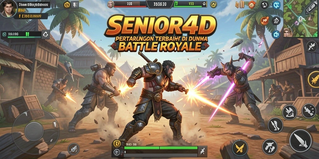 Gameplay menegangkan di <strong>SENIOR4D</strong> saat pertarungan berlangsung.