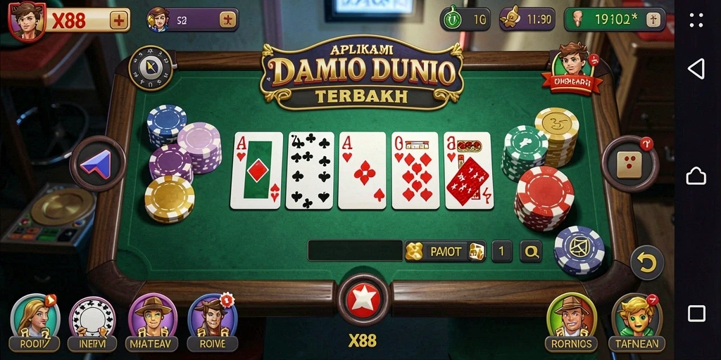 Tampilan gameplay Domino yang menarik dan seru di X88.
